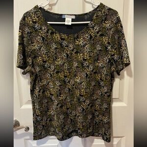 Half Moon Bay Blouse Gold and Black Size 14/ XL